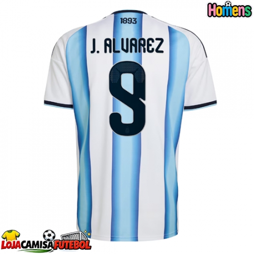 Camisa de Futebol Argentina Julian Alvarez #9 Equipamento Principal Mundo 2026 Manga Curta